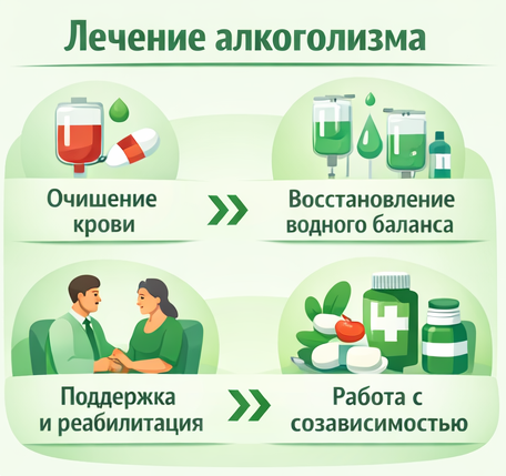 лечение алкоголизма в Среднеуральске этапы